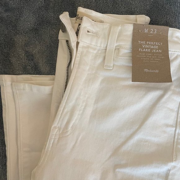 Madewell Perfect Vintage Flare High Rise Tile White Size 23 - Picture 8 of 11